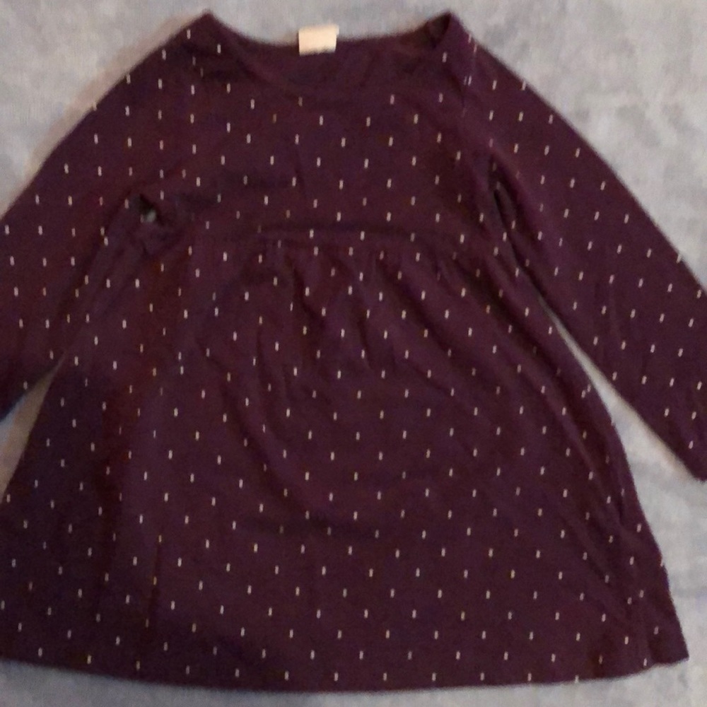 Purple dress with white dots